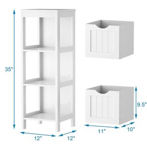 Scaffale Multifunzionale per Bagno con 2 Cassetti, Organizzatore da Pavimento - Product Image 6