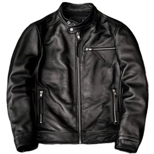 Chaqueta de Cuero y Algodón para Hombre, Estilo Motero, Primavera, Servicio OEM Premium, Casual, Sólida, Transpirable, Resistente al Viento e Impermeable - Product Image 1