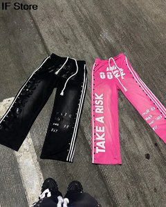 ชุดกีฬา Y2K สำหรับผู้หญิงและผู้ชาย ชุดเซ็ต 2 ชิ้น เสื้อฮู้ดดี้โอเวอร์ไซส์และกางเกงวอร์มสไตล์ฮิปฮอป ชุดลำลอง - Product Image 3