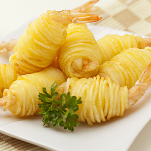 กุ้งม้วนมันฝรั่งทอด GEPIMEX 404 คุณภาพเยี่ยม บรรจุภัณฑ์สุญญากาศ 25 กรัม/ม้วน 10 ม้วน/ถาด 250 กรัม ผลิตในเวียดนาม ขายดีที่สุด - Product Image 1