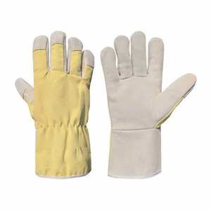 Gants de soudage pour usage personnel, flexibles, antidérapants, en peau de mouton et cuir de vachette, blancs, gris, en coton, sans latex - Product Image 5