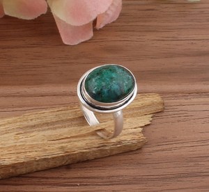 Natural Turquoise Bezel Setting 925 Sterling Silver Gemstone <b>Jewelry</b> <b>Handmade</b> Classic Boho Dainty Solitaire Unisex Wedding Party - Product Image 2