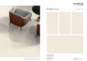 กระเบื้องพอร์ซเลนขนาดใหญ่ เงาหรูหรา 600x1200 มม. ผิวขัดเงา สำหรับตกแต่งผนังและพื้น ดีไซน์ทันสมัย ใช้ได้ทั้งภายในและภายนอก - Product Image 3