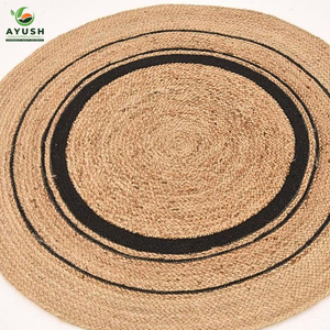 Tapis ronds élégants de 140 cm de diamètre, en jute 100 %, avec design et dimensions personnalisables pour la maison de campagne et la galerie - Product Image 4