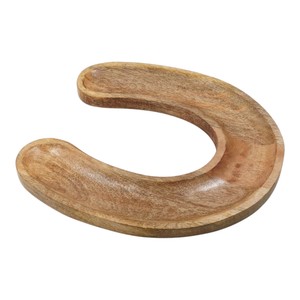 Plateaux et plateaux décoratifs en forme de fer à cheval, artisanat en bois de manguier, plateau en forme de U pour servir des collations, des biscuits, décoration de table pour la maison - Product Image 2