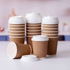 Vasos Desechables de Bambú Personalizados con Logotipo, Ecológicos, Modernos, para Uso Doméstico, Cafeterías, para Llevar, de 8-10-12 oz, Individuales y Dobles - Product Image 1