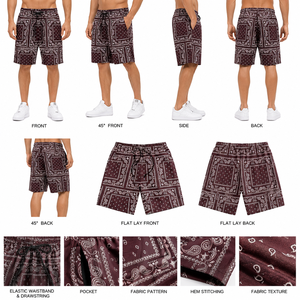 <b>Men's</b> Casual Drawstring Swim Shorts Breathable Eco-Friendly Quick-Drying 100% Polyester Paisley Hawaiian <b>Trunks</b> Pockets Knitted - Product Image 6