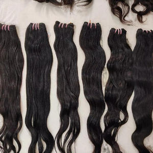Vente en gros d'extensions de cheveux crus indiens vierges à cuticule alignée non transformés en cheveux humains doublement étirés cheveux ondulés bruts d'Inde - Product Image 1