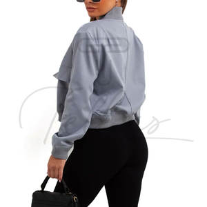 Chaquetas Bomber de Lona para Mujer al por Mayor, Otoño Invierno, Chaqueta Corta a la Moda, Chaqueta Corta Personalizada de Alta Calidad - Product Image 3