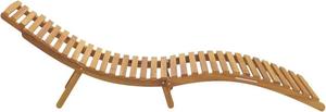 Chaise longue de jardin en bois d'extérieur, inclinable, avec lattes, pour le bord de la piscine - Product Image 5