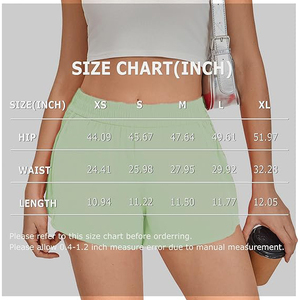 Shorts de sport pour femmes à taille haute élastique vert menthe, fluides, respirants, à séchage rapide, en polyester, pour la course et l'entraînement - Product Image 5