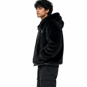 Veste en polaire chaude personnalisée avec logo, fermeture éclair intégrale, capuche, coupe oversize, streetwear décontracté d'hiver, sweats à capuche en coton polaire pour hommes, fournisseur en gros - Product Image 3