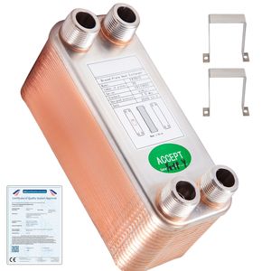 Scambiatore di calore a piastre brasate 30 piastre 3x7.5 pollici 316L 3/4 pollici MPT Nuovo B12 30 per raffreddamento birra e mosto idraulico - Product Image 1