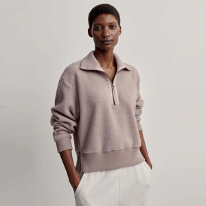 Export Quality Women's <b>Crop</b> Knitted Breathable Embroidery <b>Puffer</b> <b>Jacket</b> Winter Hiking Soft Polar Fleece Bubble Coat - Product Image 4