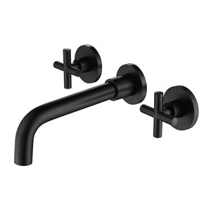 Robinet de salle de bain noir mat de luxe, robinet cascade moderne pour bain et douche, robinet mural - Product Image 1