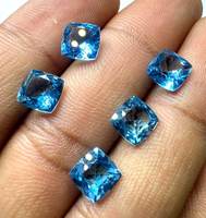 Topaze bleue naturelle AAA+ de formes variées, certifiée par un tiers, marque FF Jewellers, effet de jeu de couleurs, pour la fabrication de bijoux
