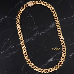 Luxury Gold Cuban Link Chain <b>Necklace</b> for Men Hip Hop Fashion Jewelry Textured Miami Cuban Chain Premium <b>Statement</b> <b>Necklace</b> - Product Image 4