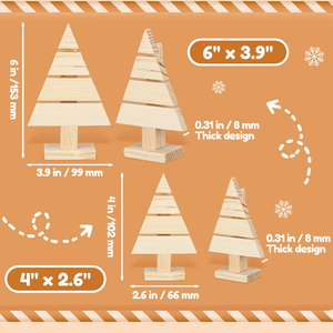 Árbol de Navidad de Madera en Blanco para Pintar, Decoración de Escritorio, Regalo, Adorno para Niños - Product Image 5