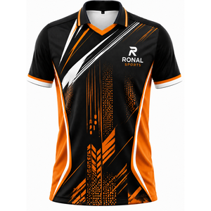Wholesale Custom <b>orange</b> / black <b>Polo</b> Shirt 100% Polyester Sublimation Sports Golf Team Wear Quick Dry OEM ODM Manufacturer - Product Image 1