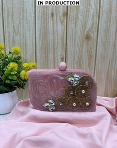 Handcrafted Designer Luxury Evening Bag for Ladies Solid Fashion Sling Magnetic Accessory Resin Pearl Decor for Bridal Clutch - Product Image 6