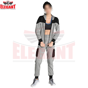 Plus Size <b>Women</b> Tracksuit Set Casual Sportswear For Autumn And Winter Highest Quality In Gray And Black Color Track Set - Product Image 3