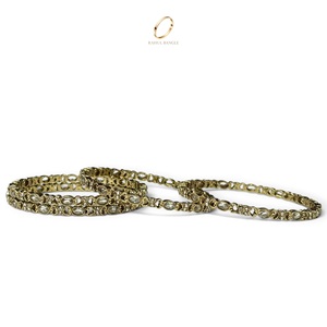 Vintage Antique <b>Crystal</b> Premium Gold Plated Kashmiri Bangles Set for Women Wholesale Indian Wedding Fashion at Low Price - Product Image 4