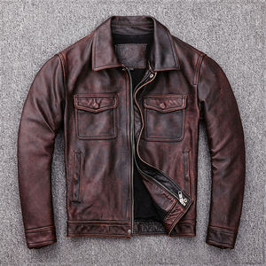 Chaqueta de Cuero para Hombre de Primera Calidad, Estilo Vintage, Personalizada, de Cuero Vacuno Auténtico Desgastado, Chaqueta de Cuero para Hombre de Buena Calidad - Product Image 5