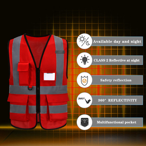 Gilet de sécurité réfléchissant avec plusieurs poches - Gilet de travail d'hiver haute visibilité durable pour la construction - Product Image 6