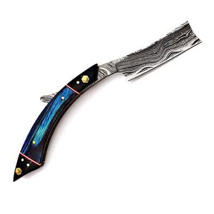 Maquinilla de afeitar de barbero personalizable, hoja de acero de Damasco de alta calidad, maquinilla de afeitar con bolsa de cuero - Product Image 2