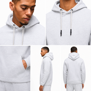Sweat-shirt à capuche en polaire pour homme 2026, couleur unie, coupe classique, décontracté, pour l'automne, avec poches, en tissu tricoté - Product Image 3