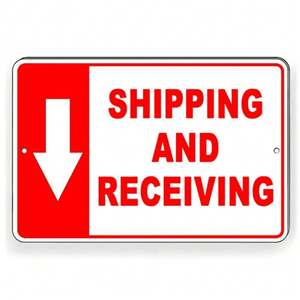 CIFbuy Insegna in Metallo Resistente a Forma di Freccia per Spedizioni e Ricevimenti, Design per Segnaletica Servizio Ritiro TikTok per Temu - Product Image 1