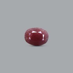 พลอยทับทิมอินเดียธรรมชาติ 9.2 กะรัต รูปไข่ เจียระไนเหลี่ยม สีแดง สำหรับเครื่องประดับชั้นดี - Product Image 1