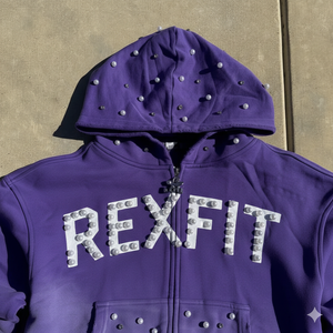 Sudaderas con capucha personalizadas de felpa francesa 100% algodón de alto gramaje, con lavado ácido, serigrafía, pedrería, corte y costura, unisex, con cremallera. - Product Image 5