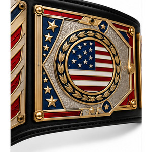 Ceinture de championnat MMA, lutte et boxe personnalisée Liberty Crest US, plaques métalliques souvenir, sangle avec logo personnalisé, longueur 2,2 m - Product Image 4