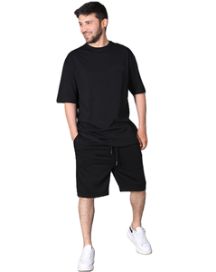 Conjunto Casual de Verano para Hombre, 2 Piezas, Pantalones Cortos con Cintura Elástica y Camiseta, 100% Algodón, Transpirable, de Secado Rápido, Alta Calidad, Servicio OEM - Product Image 5