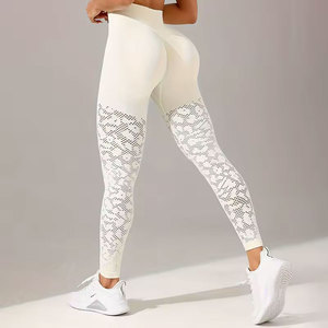 Leggings de sport ajourés 2026 pour femme – Confortables, respirants, en maille, coupe ajustée, extensibles – Collection Printemps-Été - Product Image 4