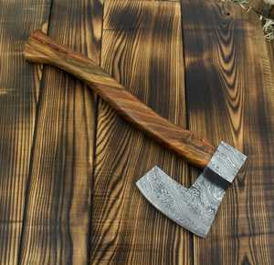 High Quality Carbon Steel Builder's Hatchet with Wood Handle 4 3/4 in Blade <b>Leather</b> Sheath-Outdoor Survival <b>Tool</b> - Product Image 2