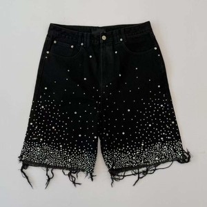 Pantalones Cortos de Mezclilla Holgados para Hombre, Estilo Casual, Lavados, para Skate y Streetwear, Largos hasta la Rodilla, con Bolsillos, para Verano - Product Image 1