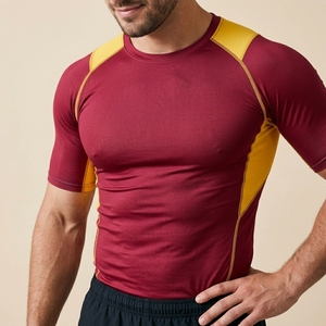 T-shirt de compression à manches courtes pour homme, coupe performance, pour entraînement sportif et fitness - Product Image 3