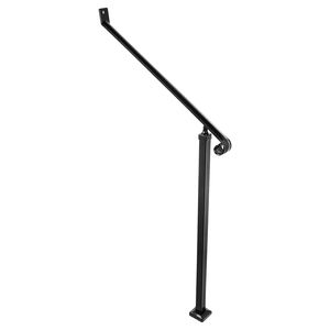 Corrimano in ferro battuto per esterni 2-3 gradini ringhiere per scale in ferro nero con montaggio a pavimento a parete Kit forniture da giardino - Product Image 1