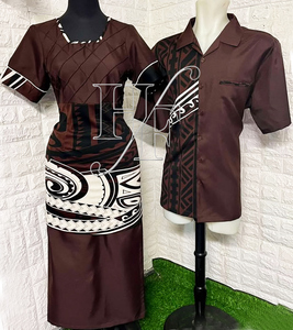 Venta Directa de Fábrica de Puletasi, Vestido Tradicional Polinesio Samoano con Estampado, Ropa para Hombre y Mujer - Product Image 4