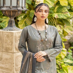 Conjunto Kurta para mujer-Venta completa Pakistán e India Trajes de Jacquard de tres piezas por Dr. Haris Salwar Kameez Dupata vestido indio - Product Image 6