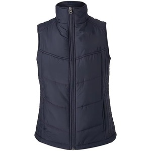 Chaleco Acolchado sin Mangas para Mujer, Largo, Cintura Alta, Color Azul Marino Sólido, Cierre de Cremallera, Ligero, Tejido de Poliéster - Product Image 6