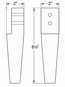 Patas de Muebles Cuadradas Cónicas de Madera Maciza Natural - Repuesto Moderno para Sofá, Silla, Otomana y Gabinete de Sala de Estar Exterior - Product Image 2