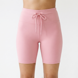 Shorts de cyclisme pour femmes, taille haute, coupe compressive, extensibles, pour l'entraînement, la course et le fitness, coupe ajustée en Spandex - Product Image 6