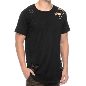 T-shirts respirants pour hommes, effet vintage délavé, coton, aspect usé, tissu doux, style streetwear décontracté, tenue d'été - Product Image 3