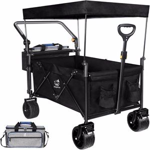 Carrello Pieghevole con Tettuccio Rimovibile, Grandi Ruote per Ogni Terreno, Freno Regolabile per Uso Intensivo e Applicazioni in Spiaggia - Product Image 1