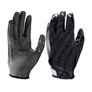 Nouveaux gants de football de conception moderne, couleur noire, gants de football américain en cuir synthétique de qualité supérieure - Product Image 1