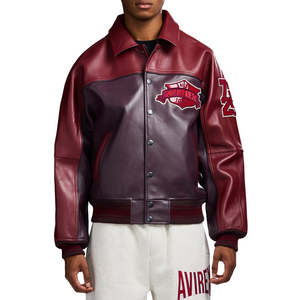Luxury Custom High Quality Street Wear <b>Men</b> <b>Leather</b> Avirex <b>Jackets</b> / OEM Customized Outdoor Waterproof Avirex <b>Leather</b> <b>Jackets</b> - Product Image 3
