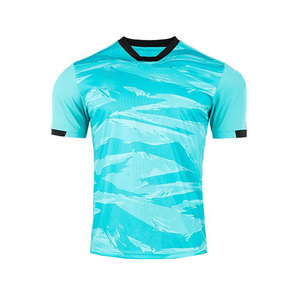 บริการ OEM พิมพ์โลโก้ตามสั่ง เสื้อฟุตบอลแขนสั้น โพลีเอสเตอร์ 100% คุณภาพสูง ระบายอากาศได้ดี ขายดี - Product Image 1